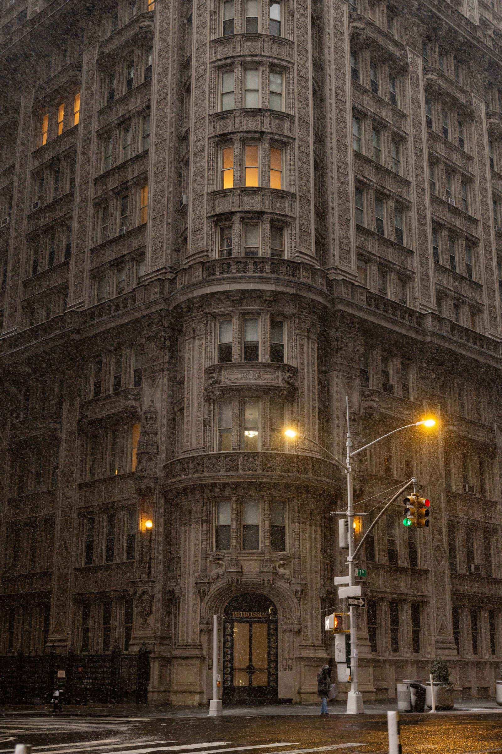 Alwyn Court Terra-Cotta Facade Snow