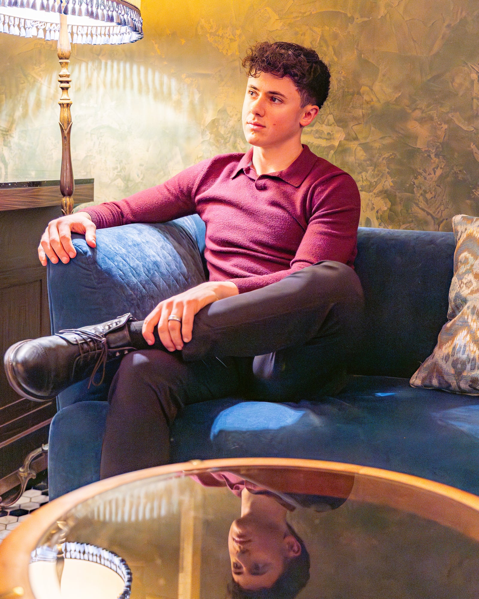 Lounge Velvet Chair Portrait