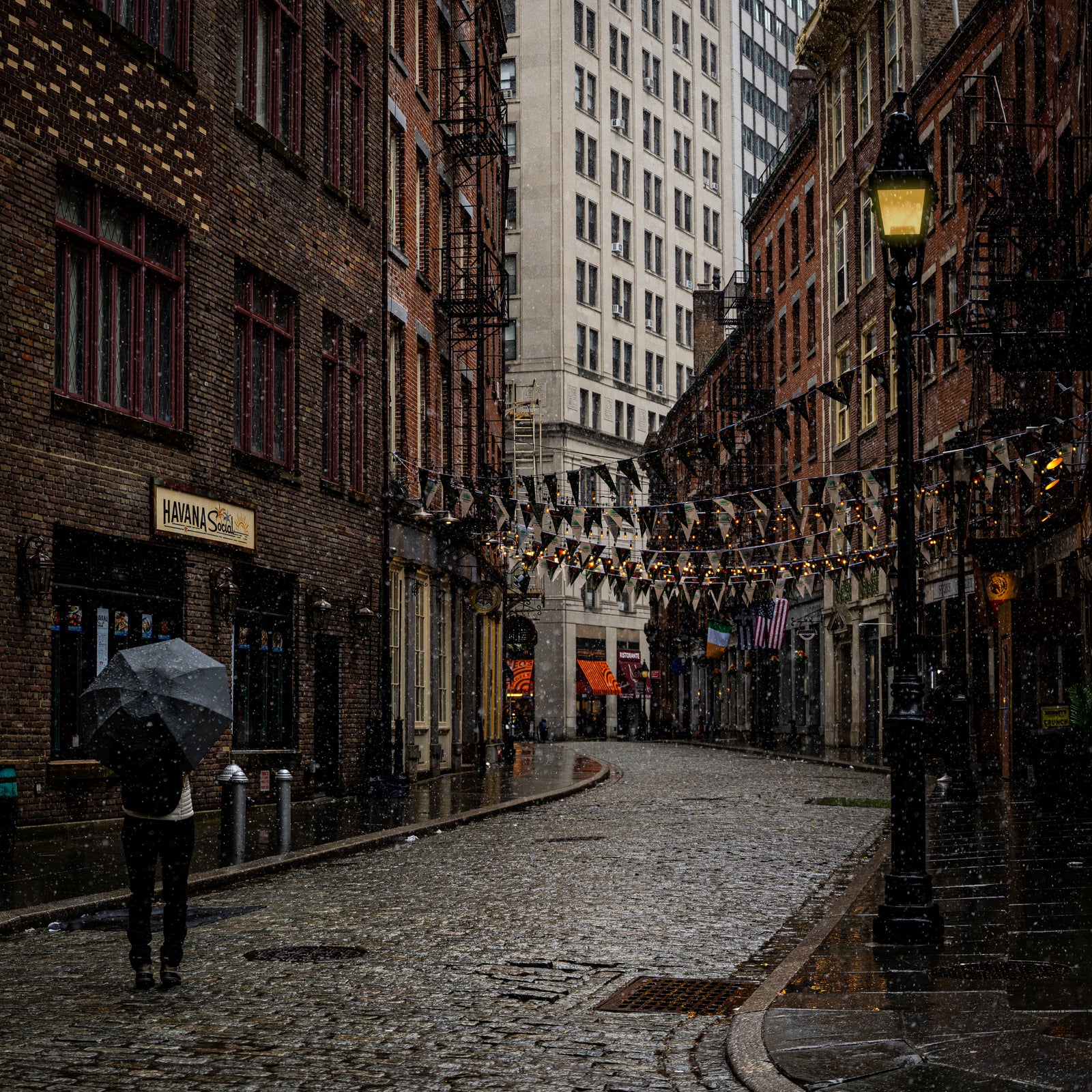 Historic Stone Street Cobblestone Rain